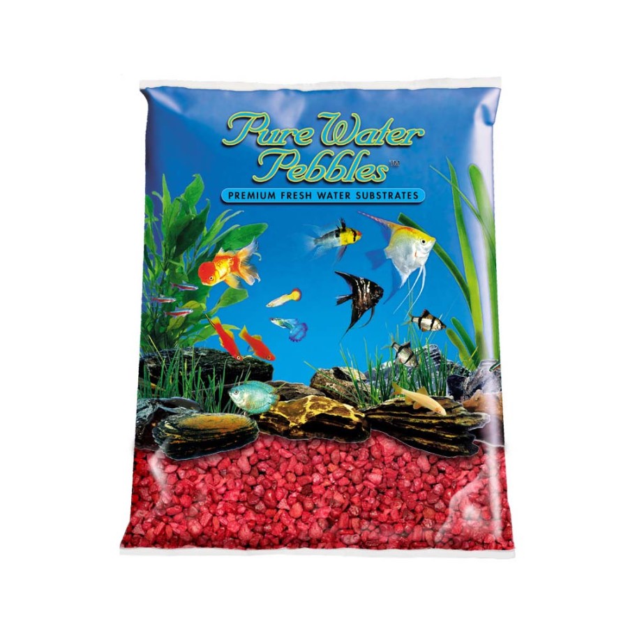 Pure Water Pebbles Premium Fresh Water Coated Aquarium Gravel Currant Red, 1ea/25 lb