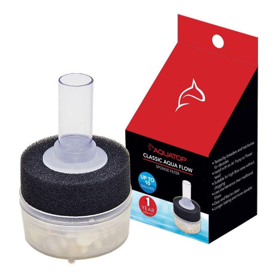 Aquatop Classic Aqua Flow CAF-10 Internal Sponge Filter Black, 1ea