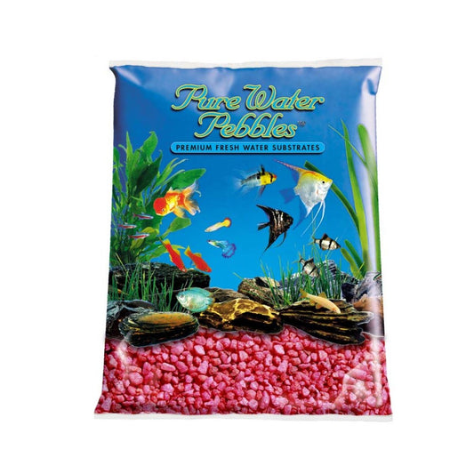 Pure Water Pebbles Premium Fresh Water Coated Aquarium Gravel Neon Red, 1ea/5 lb