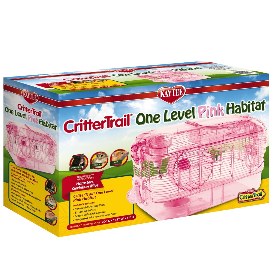 Kaytee CritterTrail One Level Habitat Pink Edition 1ea/20 in X 11.5 in X 11 in