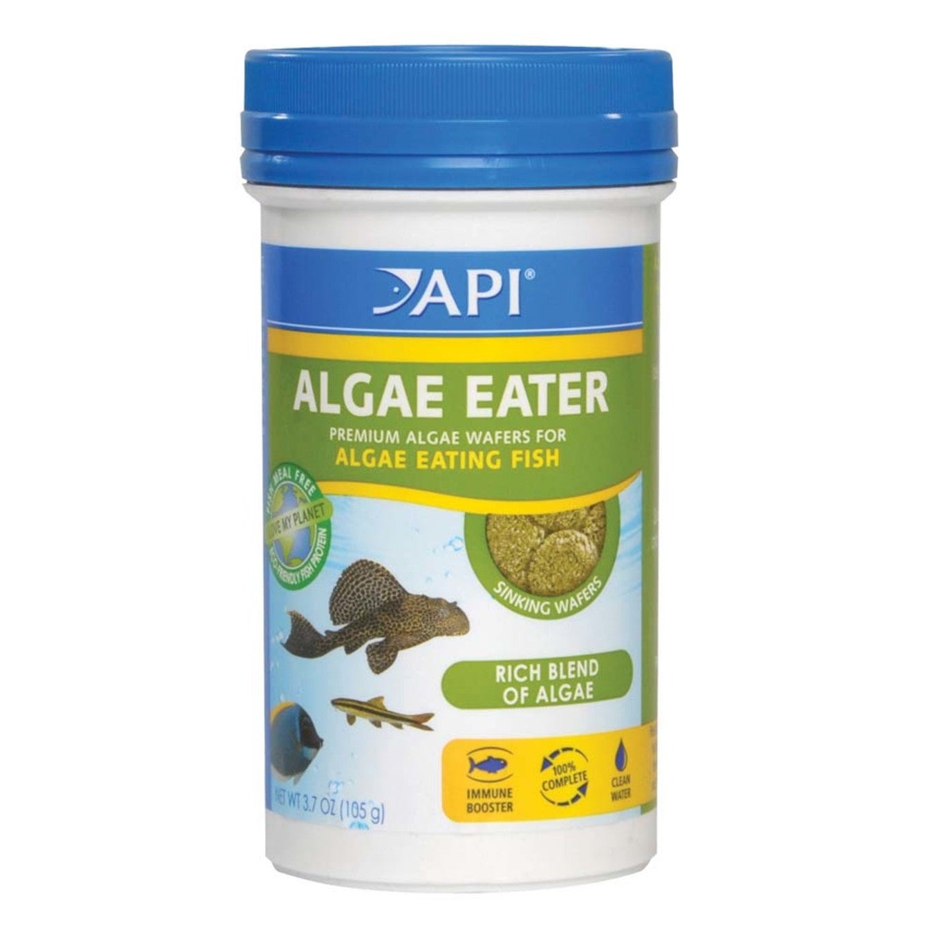 API Algae Eater Premium Sinking Wafer Fish Food 1ea/3.7 oz