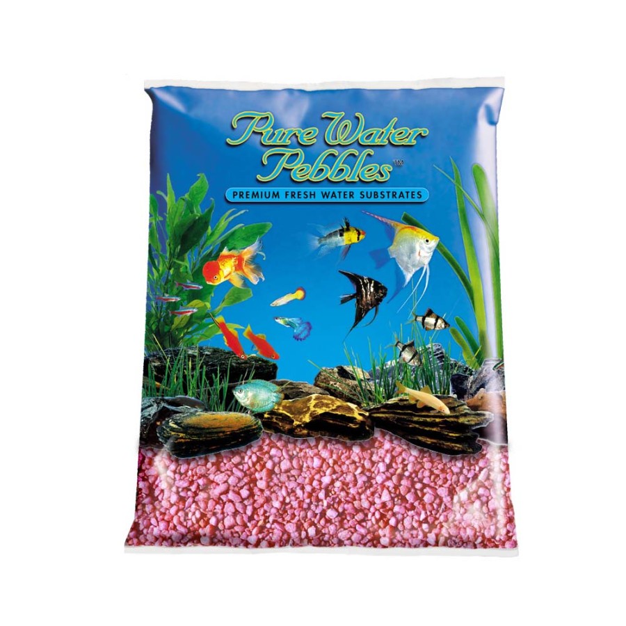 Pure Water Pebbles Premium Fresh Water Coated Aquarium Gravel Neon Pink, 1ea/2 lb