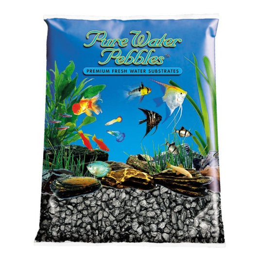 Pure Water Pebbles Premium Fresh Water Frosted Aquarium Gravel Black, 1ea/25 lb