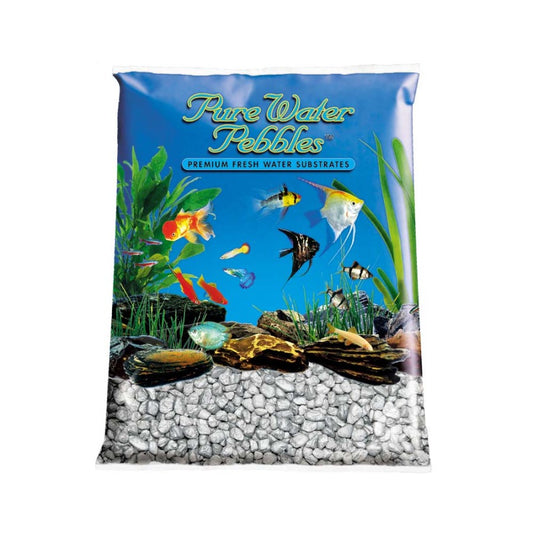 Pure Water Pebbles Premium Fresh Water Frosted Aquarium Gravel Silver, 1ea/25 lb