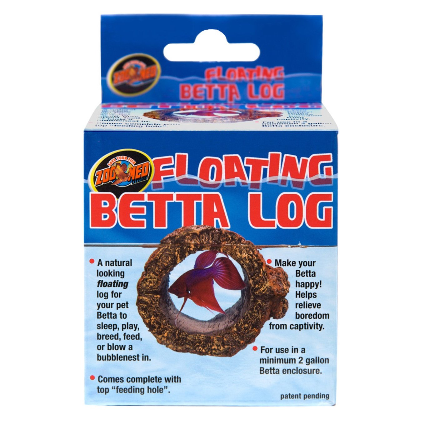 Zoo Med Floating Betta Log Aquarium Ornament Brown, 1ea