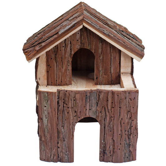 A & E Cages Nibbles Log Cabin Small Animal Deluxe Brown, 1ea/7.5In X 6In X 8 in