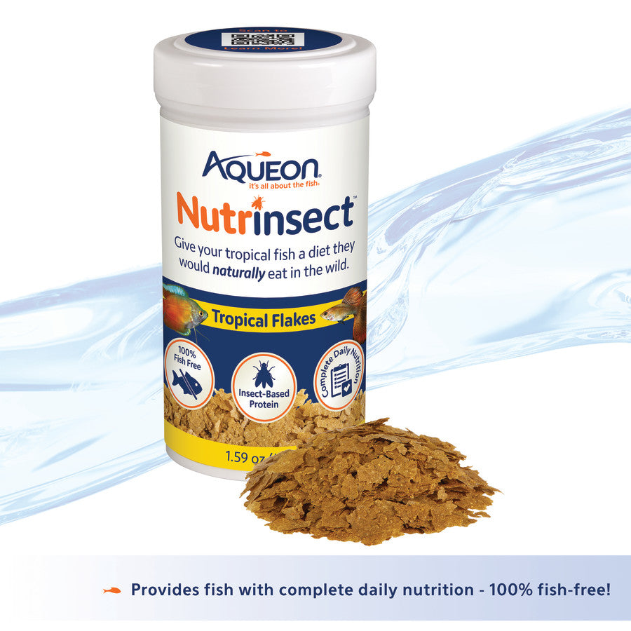 Aqueon Nutrinsect Fish-Free Fish Food Tropical Flakes, 1ea/1.59 oz