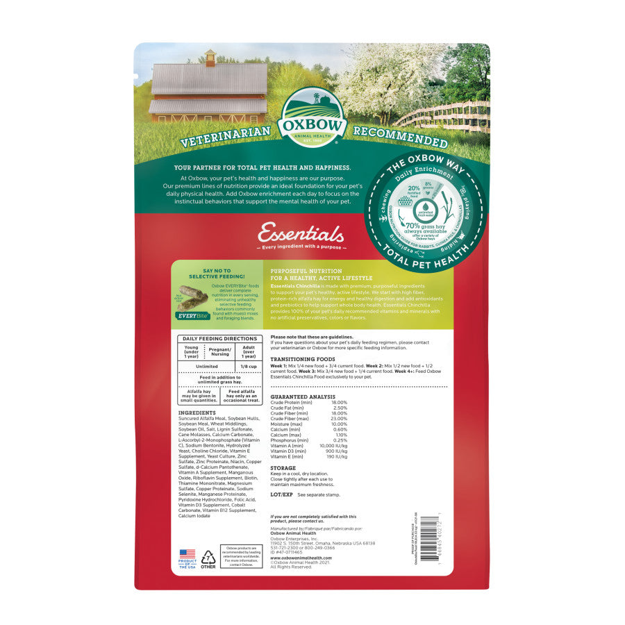 Oxbow Animal Health Essentials Chinchilla Food 1ea/10 lb