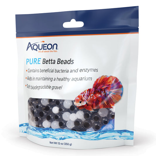 Aqueon Betta Beads Black & White, 1ea/One Pouch