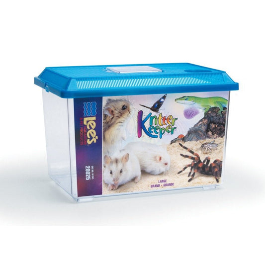 Lee's Aquarium & Pet Products Rectangle Kritter Keeper with Lid Label Assorted, 1ea/3 gal, LG