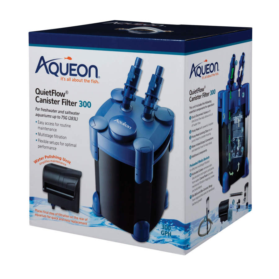 Aqueon QuietFlow Canister Aquarium Filter 1ea/Up To 75 gal