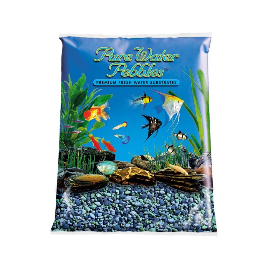 Pure Water Pebbles Premium Fresh Water Coated Aquarium Gravel Blue Lagoon, 1ea/25 lb