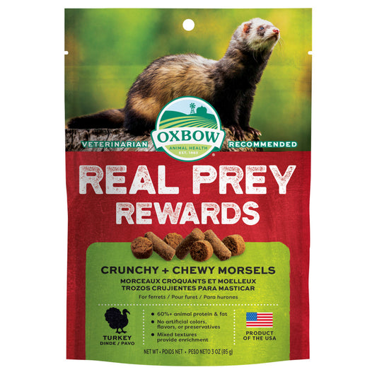 Oxbow Animal Health Real Prey Rewards Crunchy & Chewy Ferret Treat Turkey, 1ea/3 oz