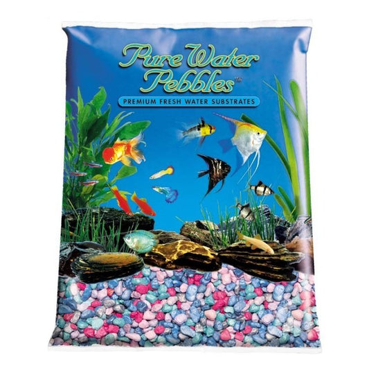 Pure Water Pebbles Premium Fresh Water Frosted Aquarium Gravel Rainbow, 1ea/25 lb