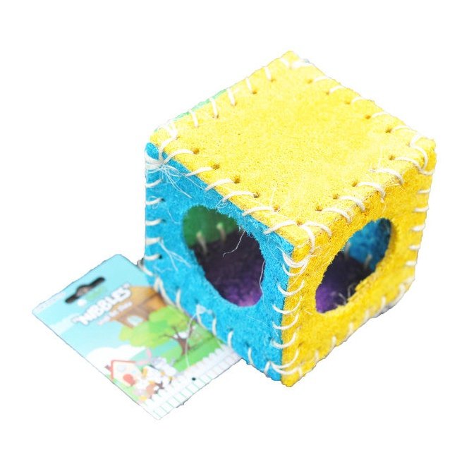 A & E Cages Nibbles Small Animal Loofah Chew Toy Cube, 1ea