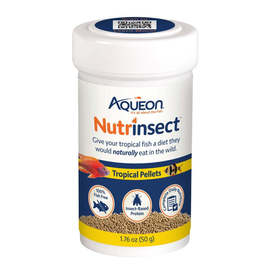 Aqueon Nutrinsect Fish-Free Fish Food Tropical Pellets, 1ea/1.76 oz