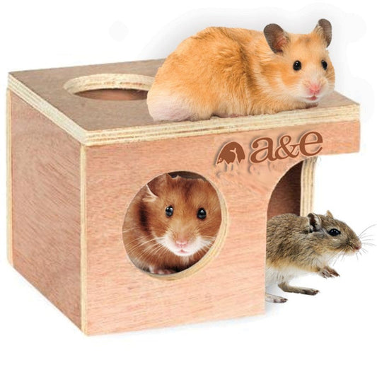 A & E Cages Small Animal Hut Hamster/Gerbil, Wood, 1ea/6 1/4 in X 5 1/8 in X 4 1/2 in