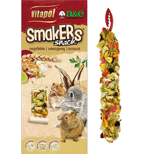 A & E Cages Vitapol Smakers Small Animal Treat Stick Vegetable, 1ea/2 ct