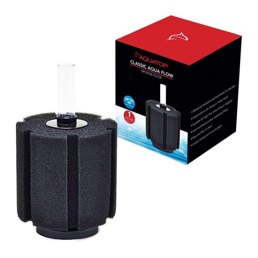 Aquatop Classic Aqua Flow CAF-60 Internal Sponge Filter Black, 1ea