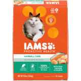 IAMS Proactive Health Hairball Care Adult Dry Cat Food Chicken & Salmon, 1ea/16 lb