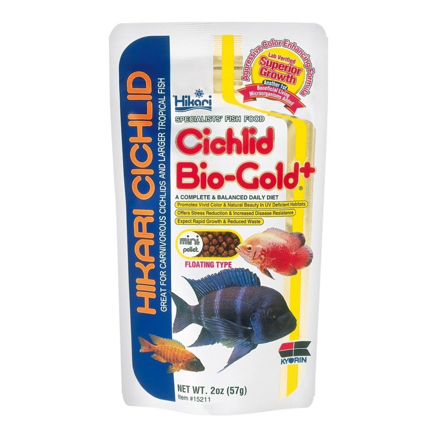 Hikari USA Cichlid BioGold+ Pellet Fish Food 1ea/2 oz, Mini