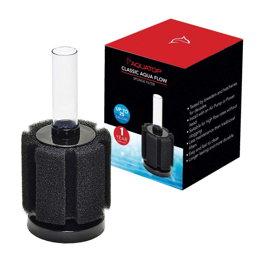 Aquatop Classic Aqua Flow CAF-25 Internal Sponge Filter Black, 1ea