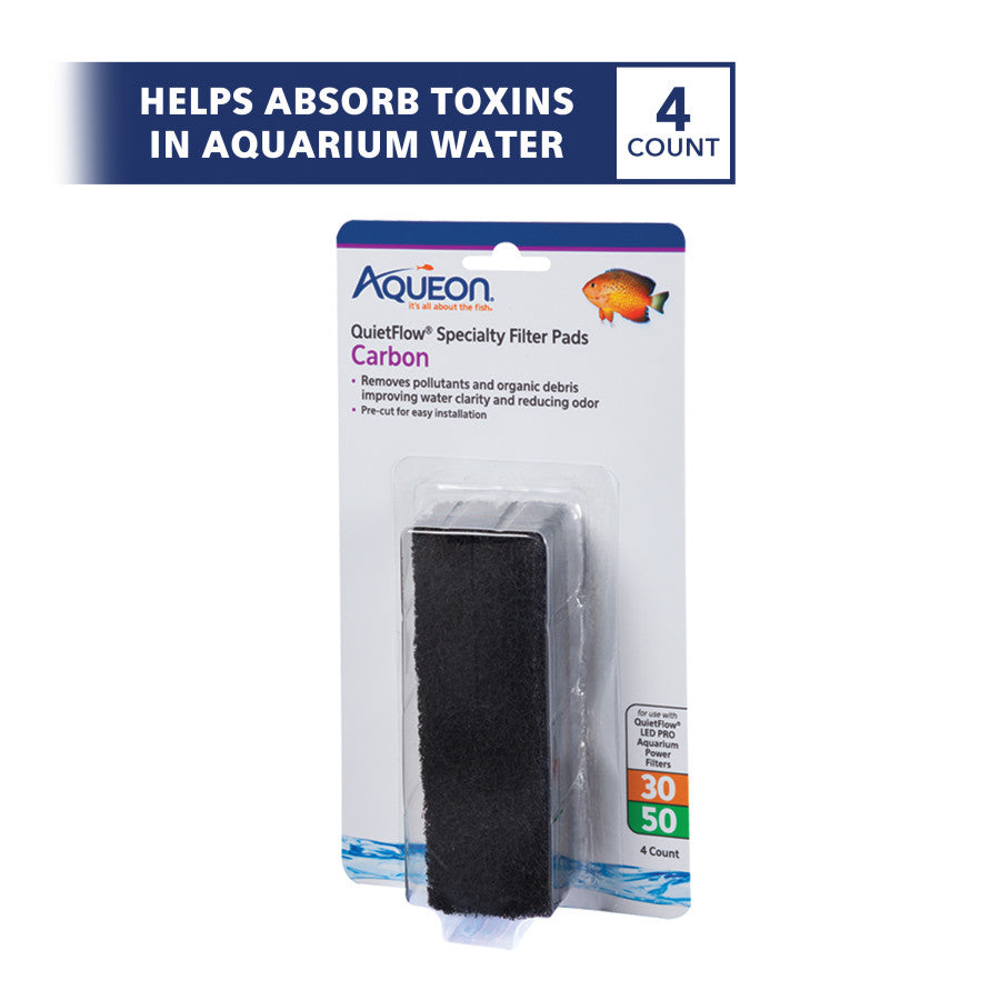 Aqueon Replacement Specialty Filter Pads Carbon, 1ea/30/50