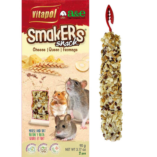 A & E Cages Vitapol Smakers Small Animal Treat Stick Cheese, 1ea/2 ct