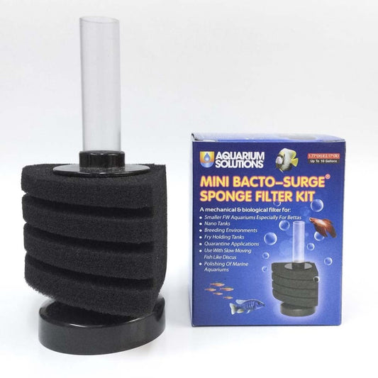 Aquarium Solutions Bacto-Surge Biological Action Sponge Filter Black, 1ea/Mini