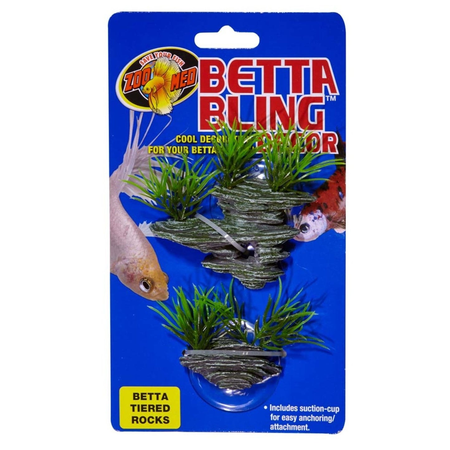 Zoo Med Betta Bling Tiered Rocks Green, Grey, 1ea