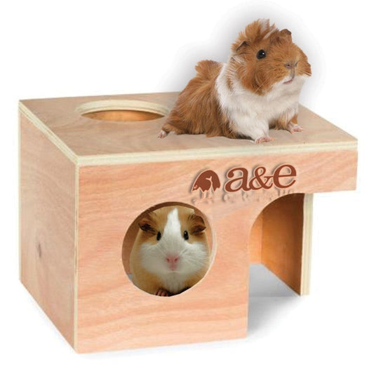 A & E Cages Small Animal Hut Guinea Pig, Wood, 1ea/10 in X 8 3/8 in X 7 in