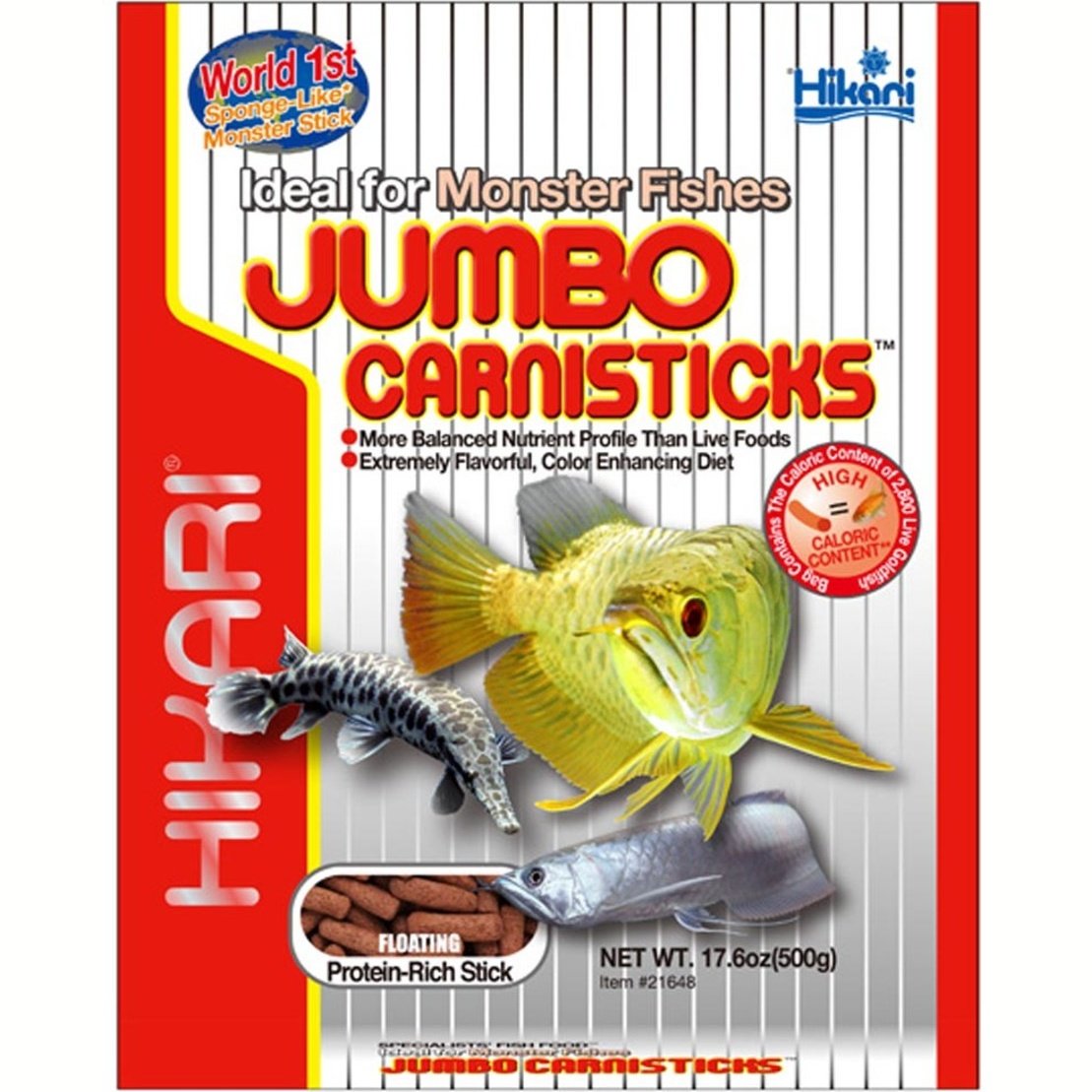 Hikari USA Jumbo CarniSticks® Floating Fish Food 1ea/17.6 oz, Jumbo