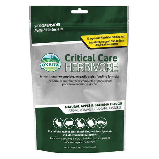 Oxbow Animal Health Critical Care Herbivore Feeding Formula 454g, Apple & Banana, 1ea/16 oz