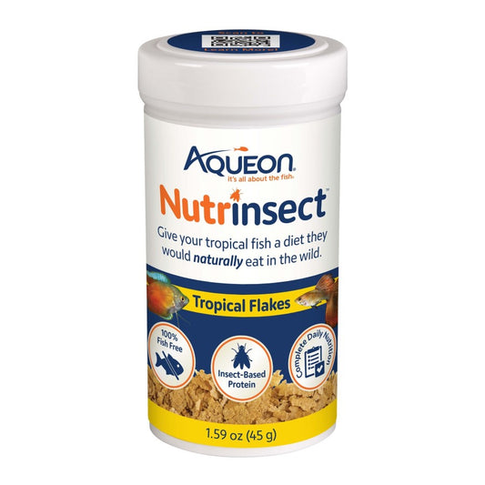 Aqueon Nutrinsect Fish-Free Fish Food Tropical Flakes, 1ea/1.59 oz