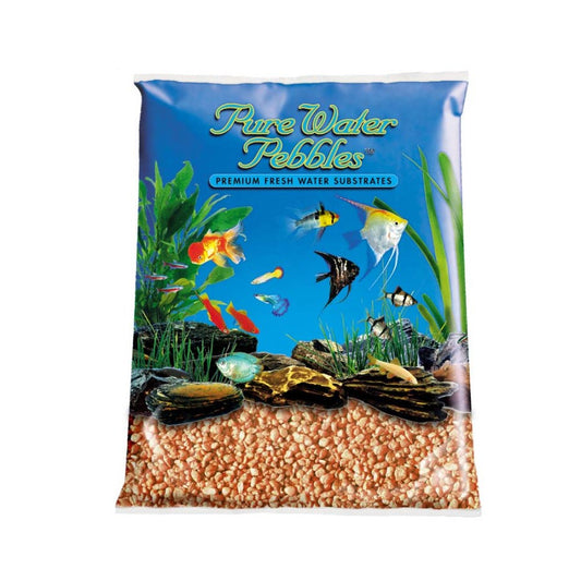 Pure Water Pebbles Premium Fresh Water Coated Aquarium Gravel Neon Orange, 1ea/25 lb