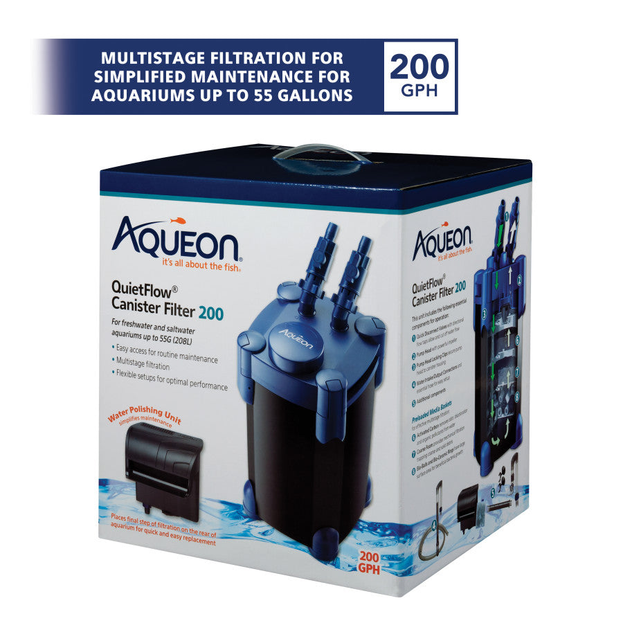 Aqueon QuietFlow Canister Aquarium Filter 1ea/Up To 55 gal