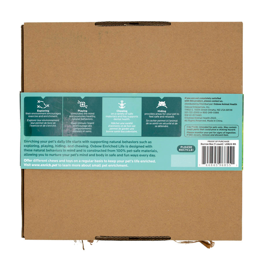 Oxbow Animal Health Enriched Life Small Animal Burrow Box Brown, 1ea/One Size