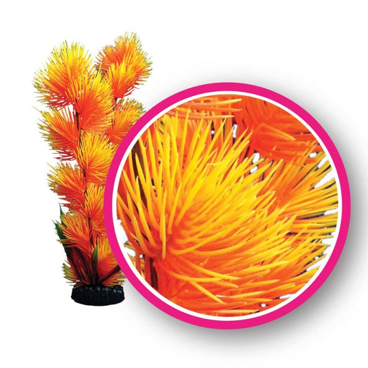 Weco Products Dream Series Pom Pom Aquarium Plant Orange, 1ea/6 in