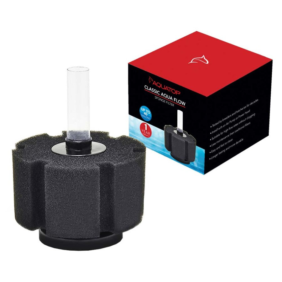 Aquatop Classic Aqua Flow CAF-40 Internal Sponge Filter Black, 1ea