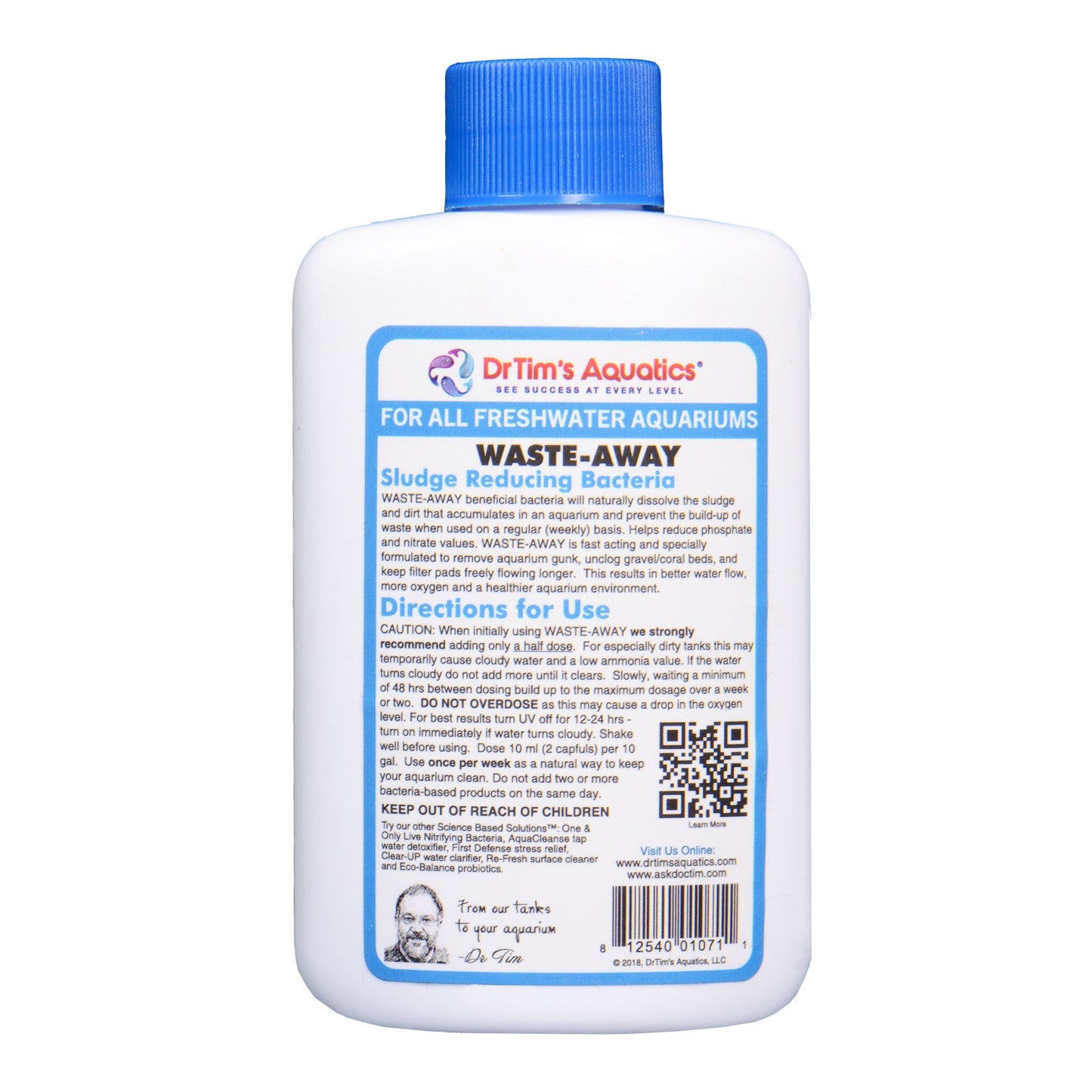 Dr. Tim's Aquatics Waste-Away Natural Aquarium Cleaner for Freshwater Aquarium 1ea/4 fl oz