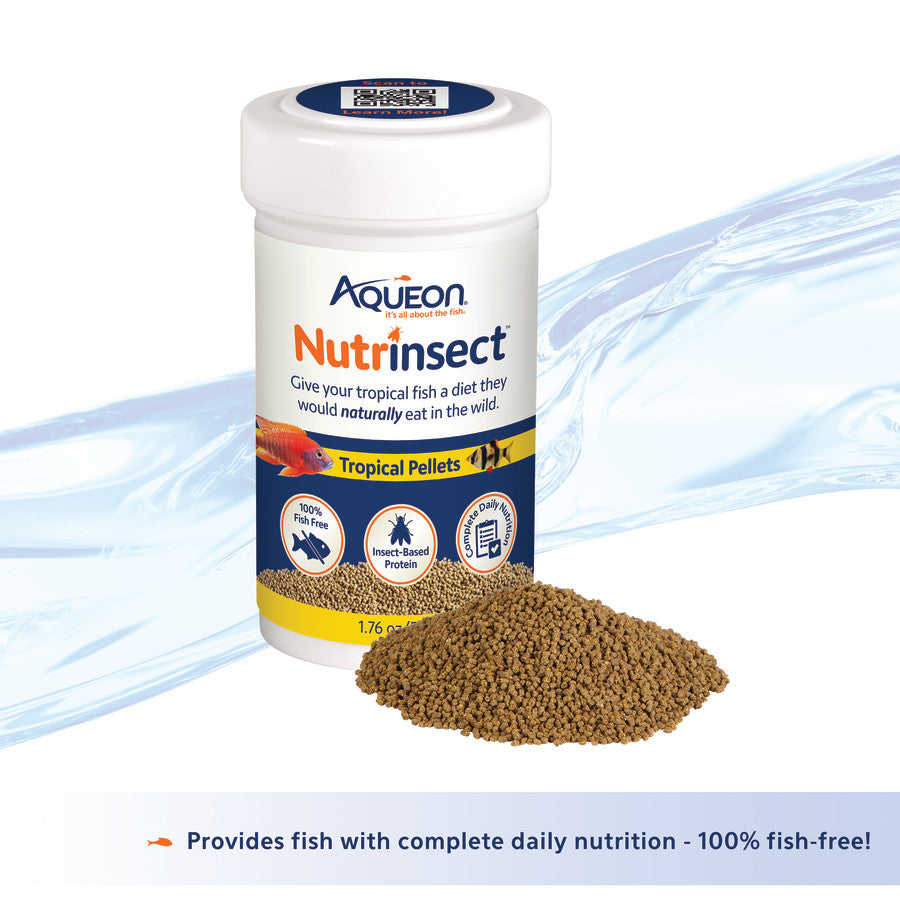 Aqueon Nutrinsect Fish-Free Fish Food Tropical Pellets, 1ea/1.76 oz