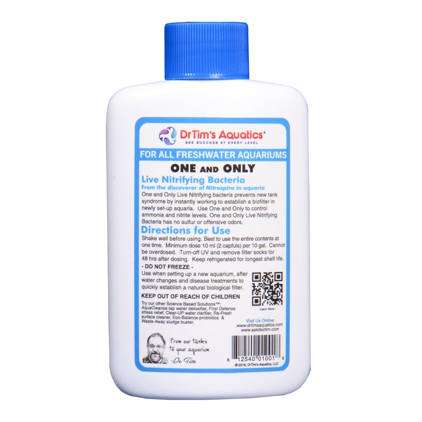 Dr. Tim's Aquatics One & Only Live Nitrifying Bacteria for Freshwater Aquariums 1ea/4 fl oz