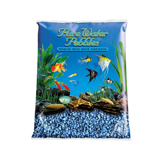 Pure Water Pebbles Premium Fresh Water Coated Aquarium Gravel Neon Blue, 1ea/25 lb