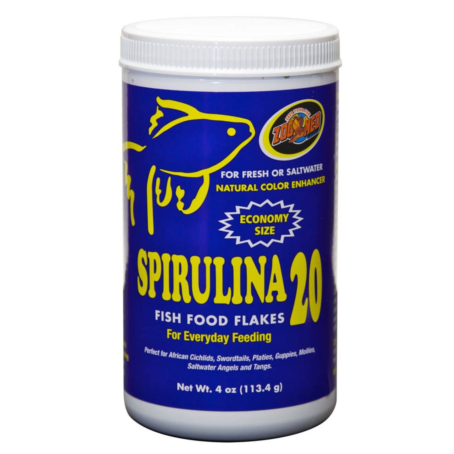 Zoo Med Spirulina 20 Flakes Fish Food 1ea/4 oz