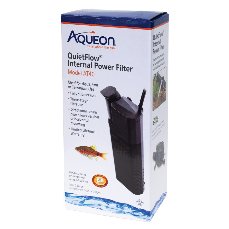 Aqueon QuietFlow Internal Power Filter AT40, 1ea/40 gal