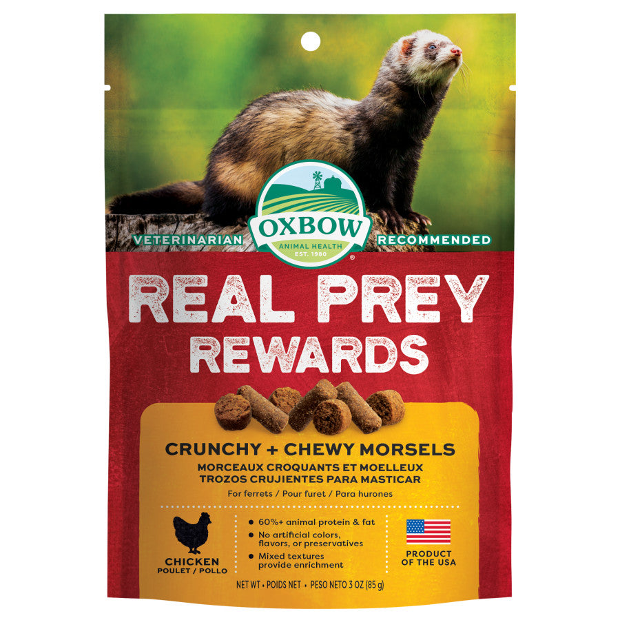 Oxbow Animal Health Real Prey Rewards Crunchy & Chewy Ferret Treat Chicken, 1ea/3 oz