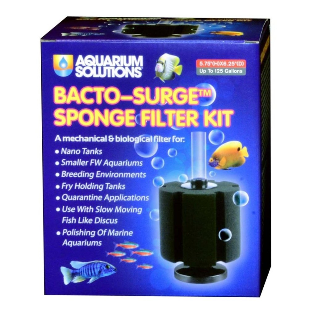 Aquarium Solutions Bacto-Surge Biological Action Sponge Filter Black, 1ea/XL